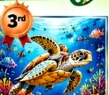 Sea turtle swimming above vibrant sea anemones and coral reef