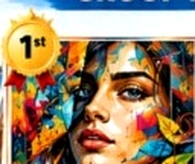 Bold expressive contemporary portrait with vibrant palette knife marks