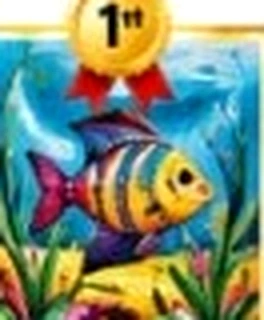 Vibrant striped fish swimming through aquatic plants