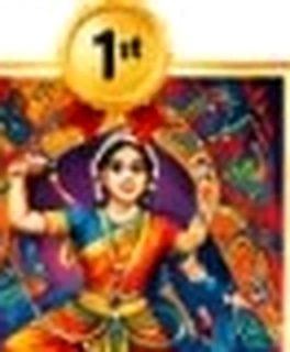 Indian classical dancer in red and gold silk attire