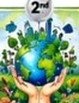 Eco globe nurtured by human palms