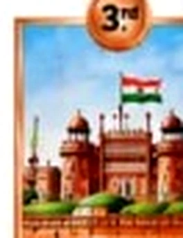 Historic Red Fort illuminated under the national flag