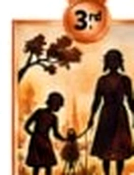 Silhouette of family walking together at sunrise