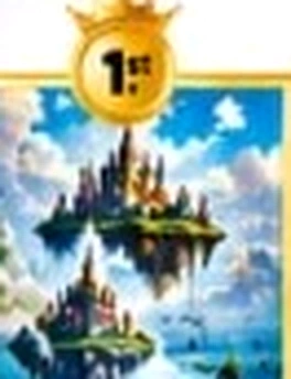 Whimsical fairytale castles levitating on cloud islands
